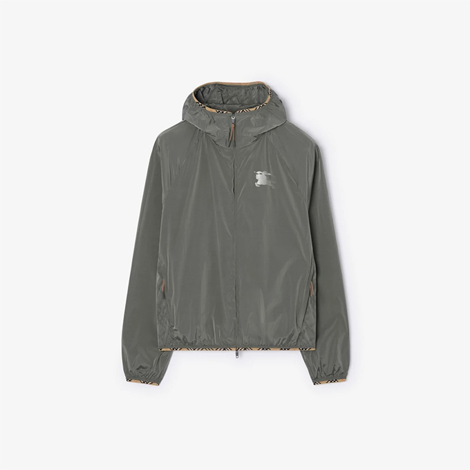 burberry lightweight functional nylon hooded zip up jacket
